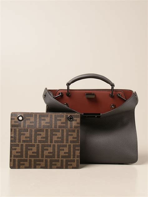 fendi leather handbag|Fendi detachable shoulder handbags.